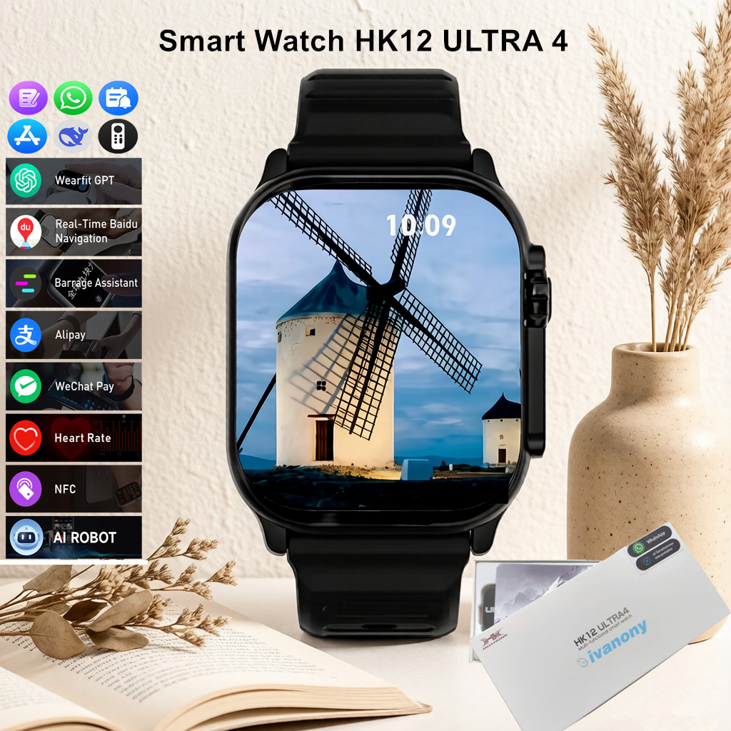 Fall Detection Watch - HK12 Ultra 4 Smart Watch Support