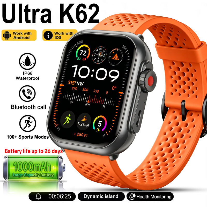 New Watch Ultra K62 Smartwatch - огляд і ціна Fall Detection Watch