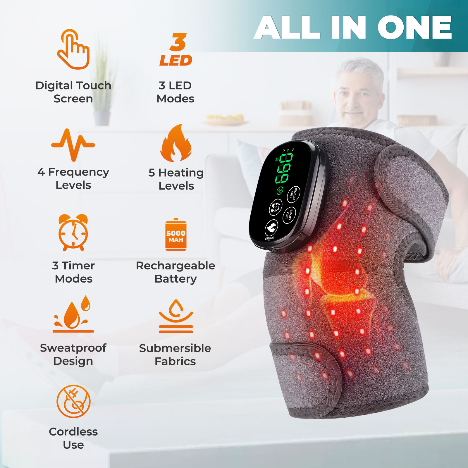 Red Light Knee Brace for Worko - огляд і ціна Smart Knee Wrap